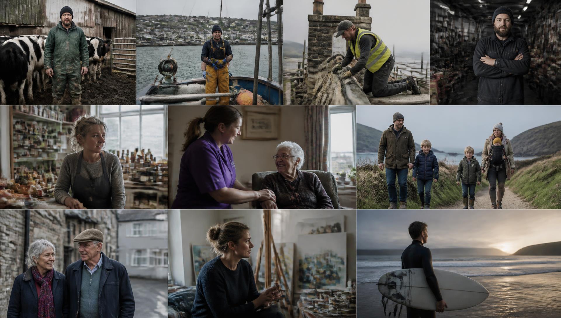 Cornish farmers, fishermen, tradespeople, shopkeepers, carers and families
